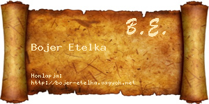 Bojer Etelka névjegykártya